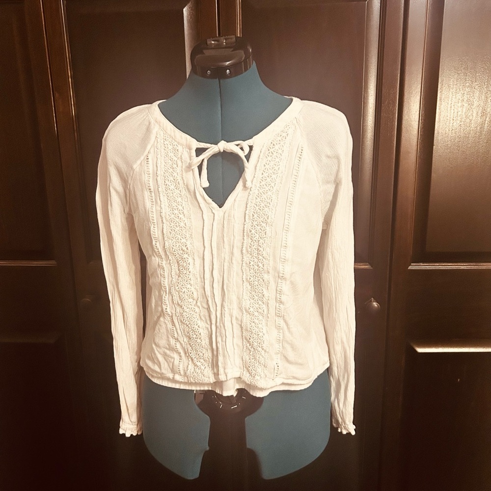Hollister White Lace Boho Women's Top